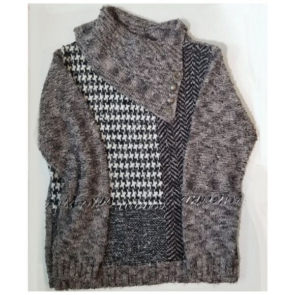 Coldwater Creek Sweaters - Patchwork Boucle Knit Sweater